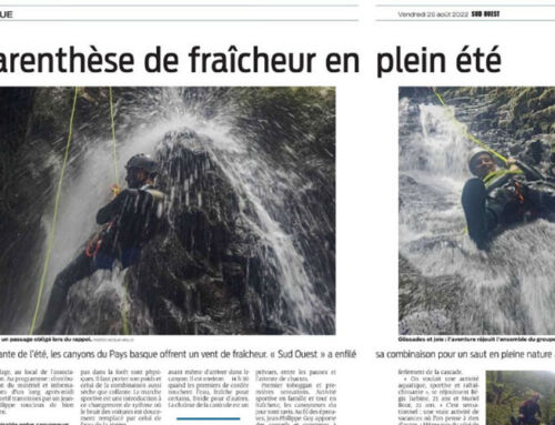 [Presse – Sud Ouest Pays Basque] Canyoning au Pays basque : une parenthèse de fraîcheur en plein été