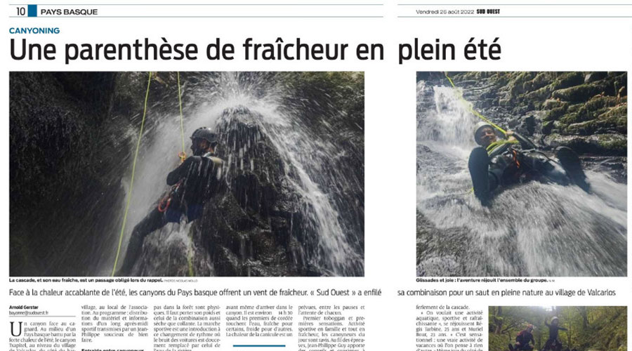 Canyoning au Pays basque : une parenthèse de fraîcheur en plein été